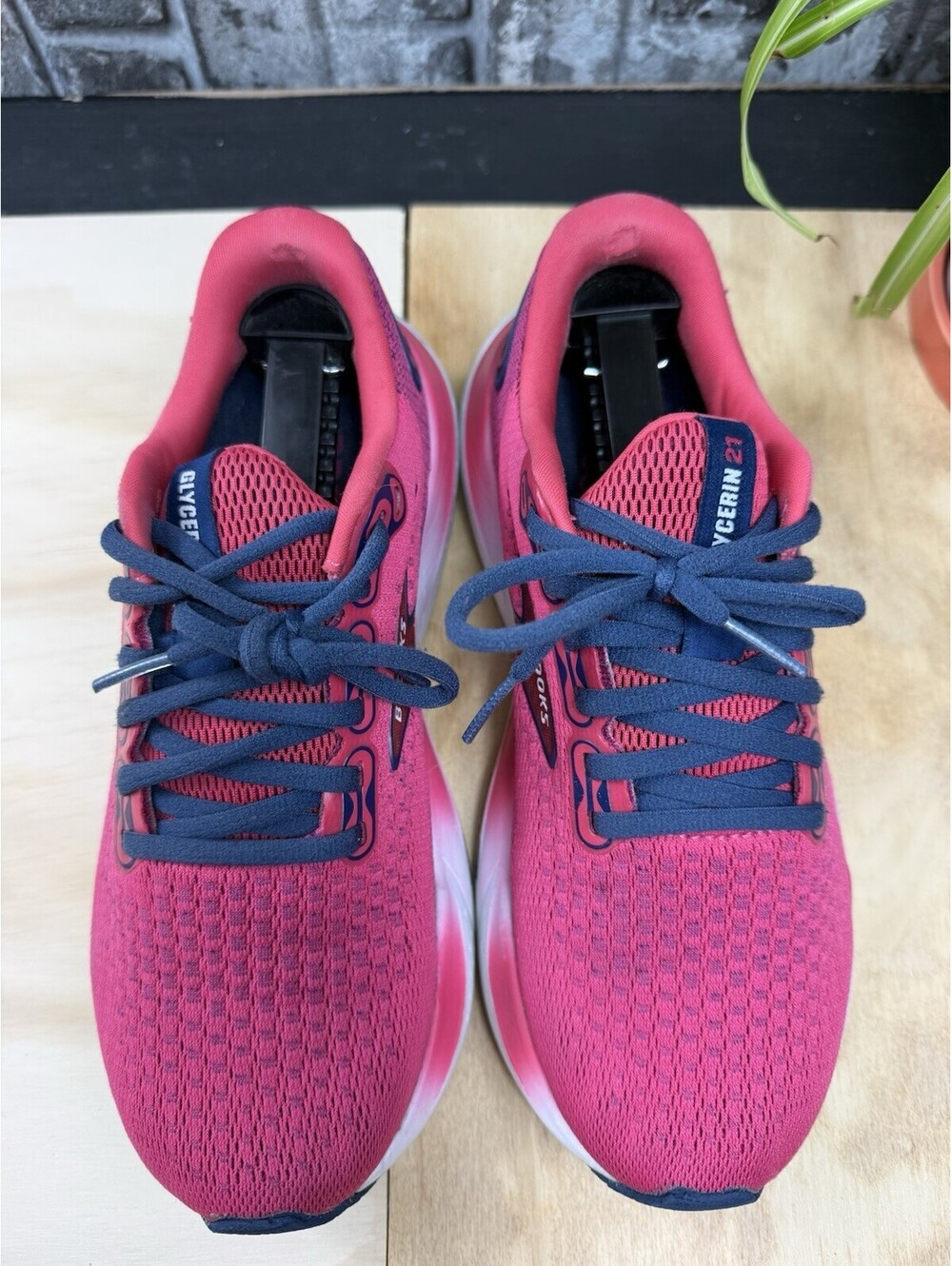 Brooks Glycerin 21 Women’s 7.5 Pink Navy Running Shoes 1204081B650 - Picture 4 of 7